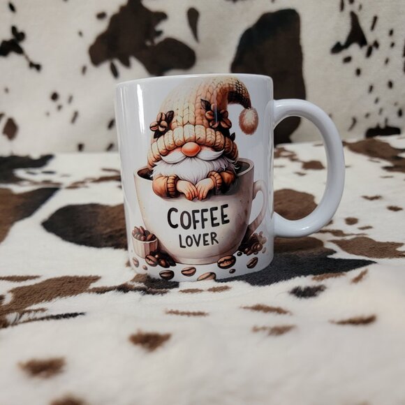 Gnome Coffee Lover 11oz Ceramic Coffee Mug Tea Cup - Picture 3 of 4